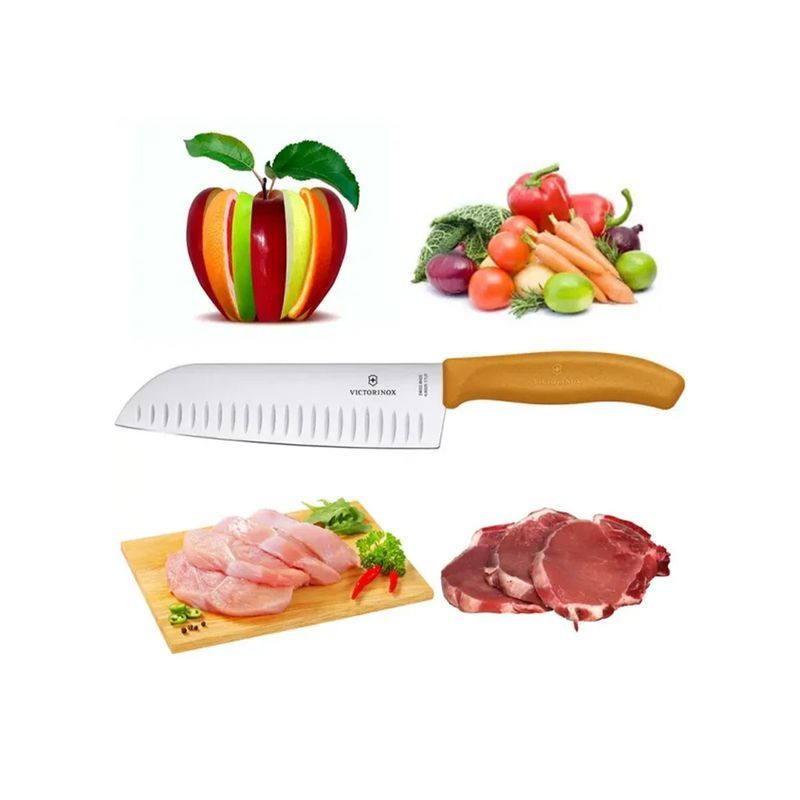 Кухонний ніж Victorinox SwissClassic Santoku 6.8526.17L9B помаранчевий