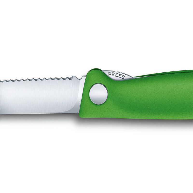 Кухонний ніж Victorinox SwissClassic Foldable Paring 6.7836.F4B зелений