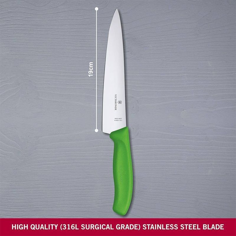 Кухонний ніж Victorinox SwissClassic Carving 6.8006.19L4B зелений