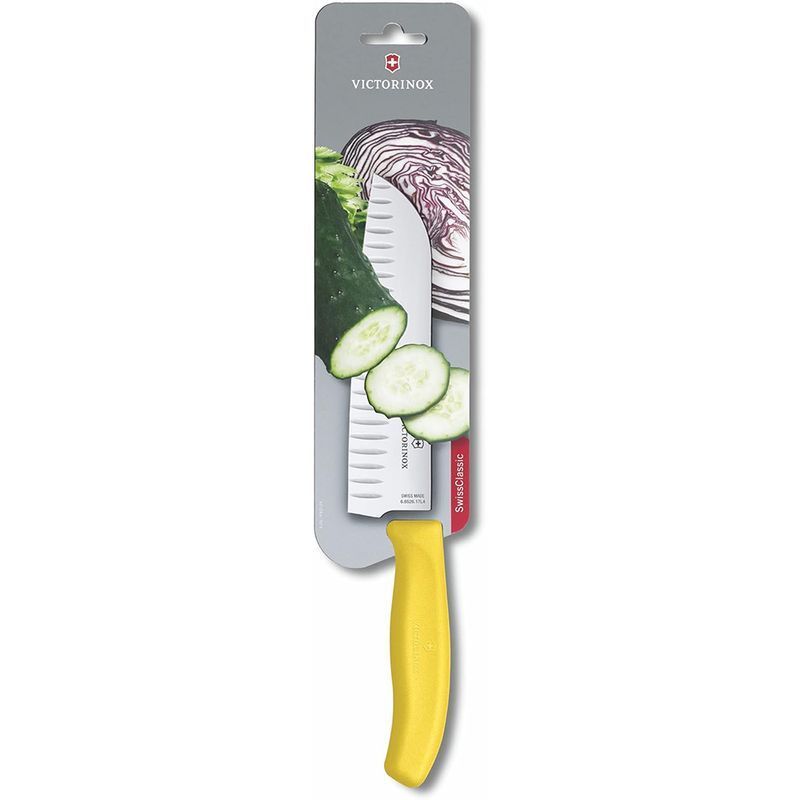 Кухонный нож Victorinox SwissClassic Santoku 6.8526.17L8B желтый